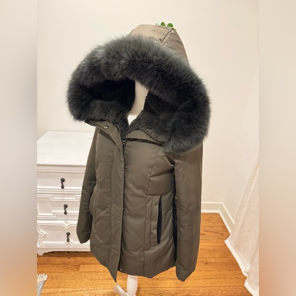 Dawn Levy Luka Fitted Parka with Velvet & Fur Trim XS - Picture 2 of 9